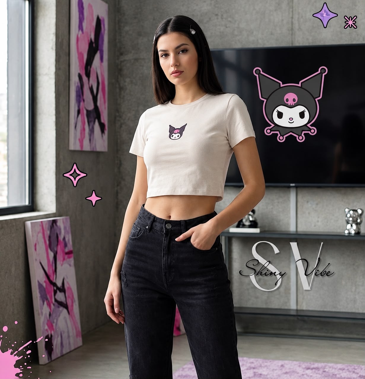 Kuromi Crop Tee